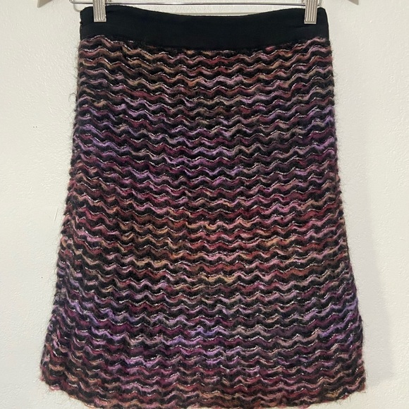 Anthropologie Knitted & Knotted Violet Vibrations mohair wool skirt size 6 EUC - Picture 6 of 11